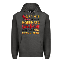 Charcoal Heather stepping into my november birthday Premium Hoodie - MaliasSmallBusiness