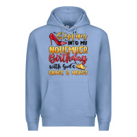 Colony Blue stepping into my november birthday Premium Hoodie - MaliasSmallBusiness