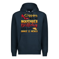 Navy stepping into my november birthday Premium Hoodie - MaliasSmallBusiness