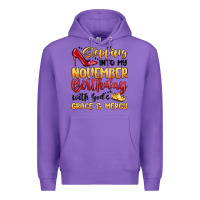 Purple stepping into my november birthday Premium Hoodie - MaliasSmallBusiness