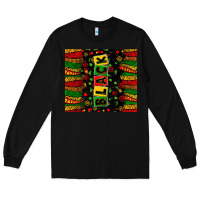Black Black license letters  juneteenth Long Sleeve Tee - Zillion Design Studio