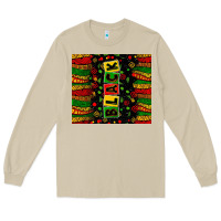 Mushroom Black license letters  juneteenth Long Sleeve Tee - Zillion Design Studio