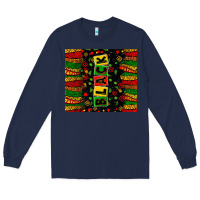 Navy Black license letters  juneteenth Long Sleeve Tee - Zillion Design Studio