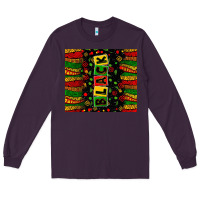 Plum Black license letters  juneteenth Long Sleeve Tee - Zillion Design Studio