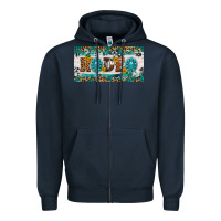 Navy rodeo license plate Zipper Hoodie - HRA Design Shop