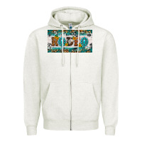 Oatmeal Heather rodeo license plate Zipper Hoodie - HRA Design Shop