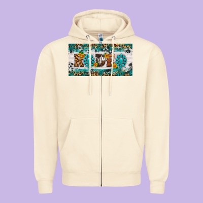Rodeo License Plate Zipper Hoodie Designed By Hra Design Shop