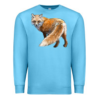 Ocean Blue Red Fox Premium Sweatshirt - LillyAllenDesigns