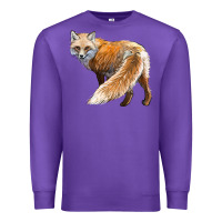 Purple Red Fox Premium Sweatshirt - LillyAllenDesigns