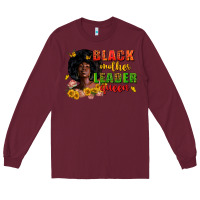 Burgundy Black mother leader queen juneteenth Long Sleeve Tee - Zillion Design Studio