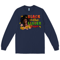 Navy Black mother leader queen juneteenth Long Sleeve Tee - Zillion Design Studio