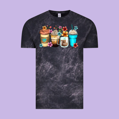 Flowers With Coffee Vintage Tee Designed By Zillion Design Studio