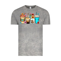 Cloud Rock flowers with coffee Vintage Tee - Zillion Design Studio