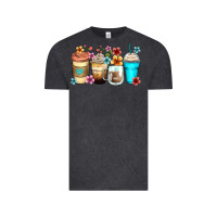 Vintage Black flowers with coffee Vintage Tee - Zillion Design Studio