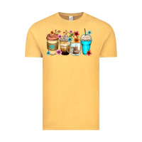Vintage Mustard flowers with coffee Vintage Tee - Zillion Design Studio