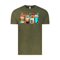 Vintage Olive flowers with coffee Vintage Tee - Zillion Design Studio
