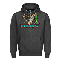Charcoal Heather not a hugger Zipper Hoodie - CowhideDigitalArt