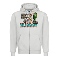 Dove Grey not a hugger Zipper Hoodie - CowhideDigitalArt