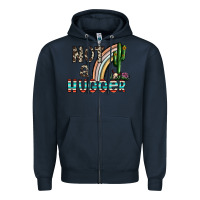 Navy not a hugger Zipper Hoodie - CowhideDigitalArt