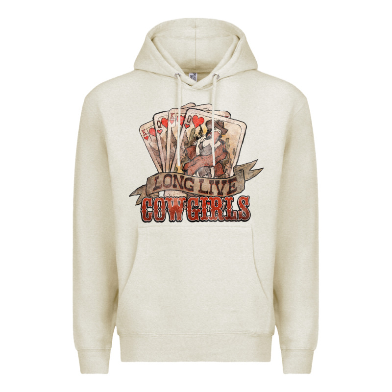 Long Live Cowgirls Cards Premium Hoodie by NancyCooperArtShop | Teevron