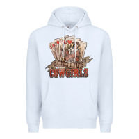 White long live cowgirls cards Premium Hoodie - NancyCooperArtShop