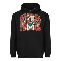 Black english bulldog floral rainbow Heavyweight Hoodie - Artiststas