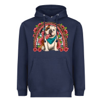 Navy english bulldog floral rainbow Heavyweight Hoodie - Artiststas