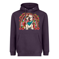 English Bulldog Floral Rainbow Heavyweight Hoodie | Teevron