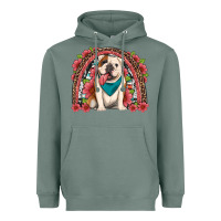 Sage english bulldog floral rainbow Heavyweight Hoodie - Artiststas