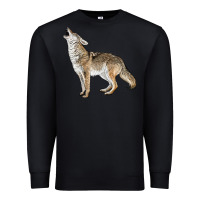 Black Howling Coyote Premium Sweatshirt - LillyAllenDesigns