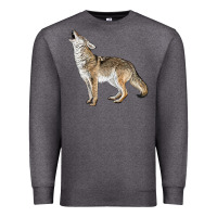 Charcoal Heather Howling Coyote Premium Sweatshirt - LillyAllenDesigns