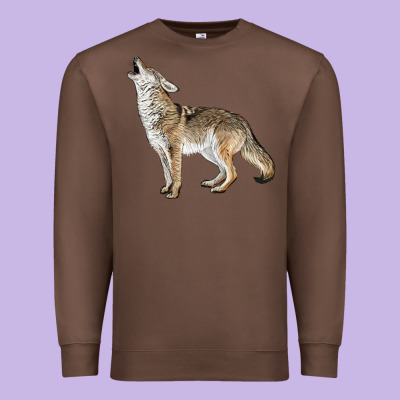 Howling Coyote Premium Sweatshirt Designed By Lillyallendesigns