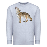 Heather Grey Howling Coyote Premium Sweatshirt - LillyAllenDesigns