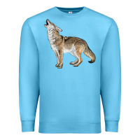 Ocean Blue Howling Coyote Premium Sweatshirt - LillyAllenDesigns