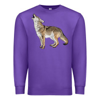 Purple Howling Coyote Premium Sweatshirt - LillyAllenDesigns