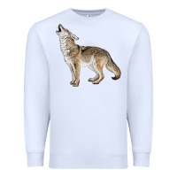White Howling Coyote Premium Sweatshirt - LillyAllenDesigns