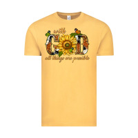 Vintage Mustard With god all things are possible with sunflower Vintage Tee - texasbilliewilder