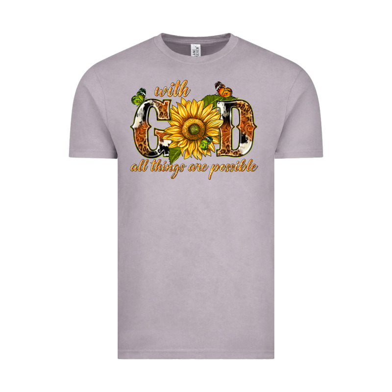 With God All Things Are Possible With Sunflower Vintage Tee by texasbilliewilder | Teevron