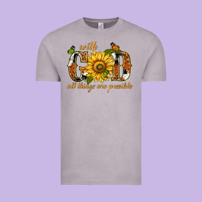 With God All Things Are Possible With Sunflower Vintage Tee Designed By Texasbilliewilder