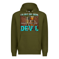 Army Green im only one drink Premium Hoodie - NancyCooperArtShop