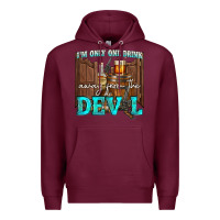 Burgundy im only one drink Premium Hoodie - NancyCooperArtShop