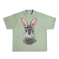 Oil Green Bunny Face Urban Heavy Tee - RanaPortraitStore