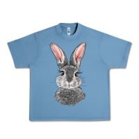 Pebble Blue Bunny Face Urban Heavy Tee - RanaPortraitStore