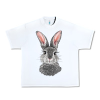 White Bunny Face Urban Heavy Tee - RanaPortraitStore