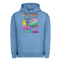 Pigment Pebble Blue rolling into seventh grade Urban Hoodie - BundleAndBundleShop