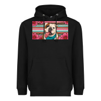 Black english bulldog floral license plate Heavyweight Hoodie - Artiststas