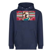 Navy english bulldog floral license plate Heavyweight Hoodie - Artiststas