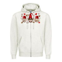Oatmeal Heather baseball gnome Zipper Hoodie - HRA Design Shop