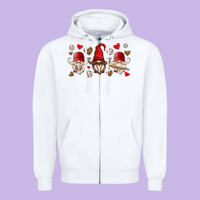 Baseball Gnome Zipper Hoodie Designed By Hra Design Shop