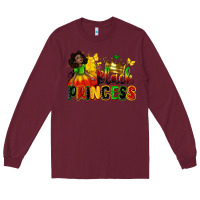 Burgundy Black princess juneteenth Long Sleeve Tee - Zillion Design Studio